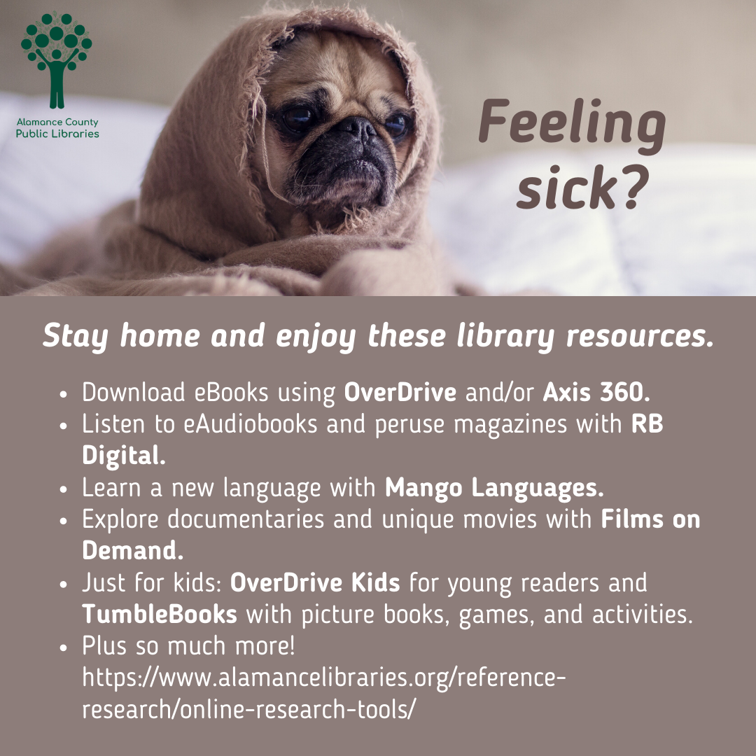 Stay home and enjoy these online resources if you're feeling sick