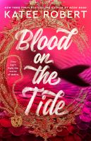 Cover of Blood on the Tide. Red/pink cover, gold mirror, gold chain and pendant on the left, and the hint of a black tail like a fish or mermaid on the right.