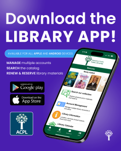 Download the library app. Available for all apple and android devices. Manage multiple accounts, search the catalog, renew and reserve library materials.