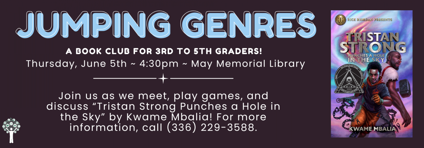 6.5 at 4:30 pm - Jumping Genres at May Memorial