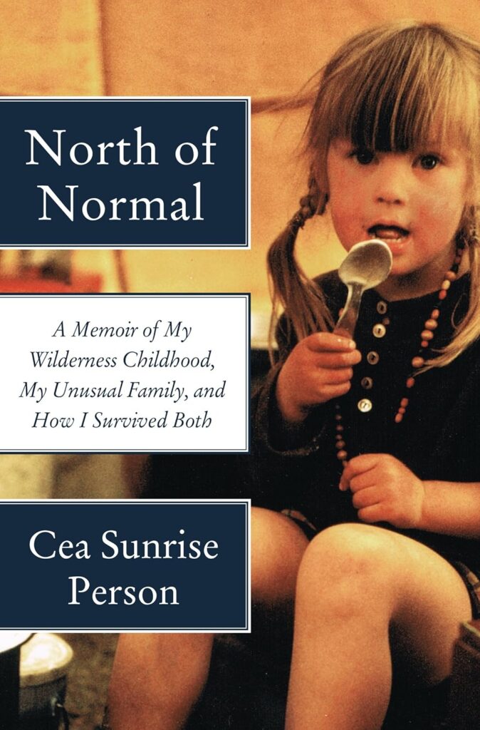 Cover of North of Normal. Photo of girl holding a spoon and looking into camera.