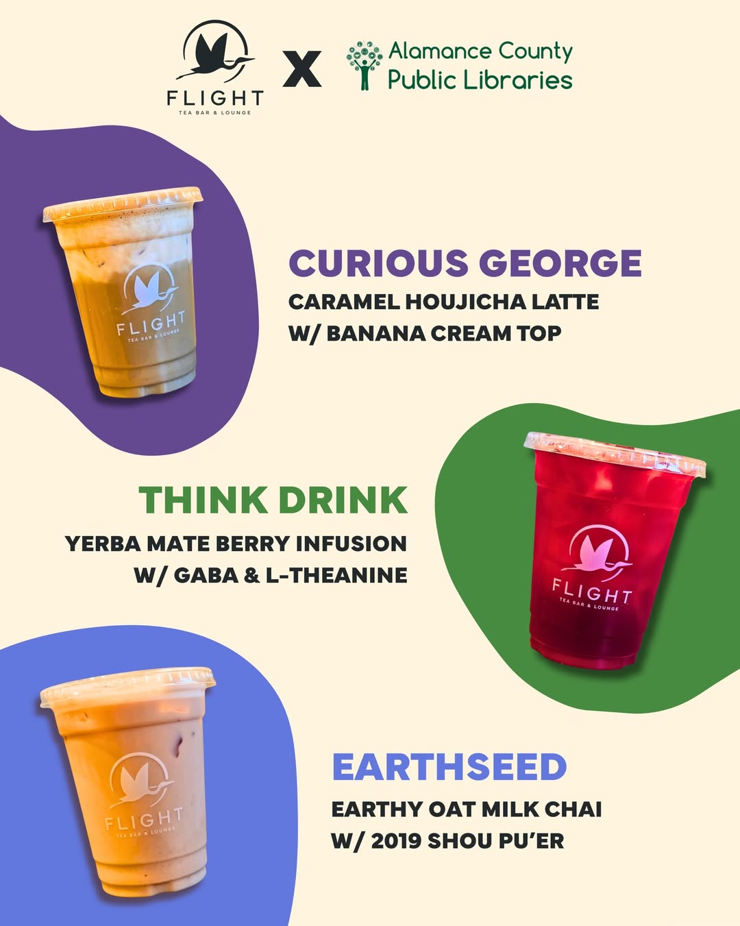 Flight Tea Bar & Lounge Menu for March 2026 in Mebane, NC