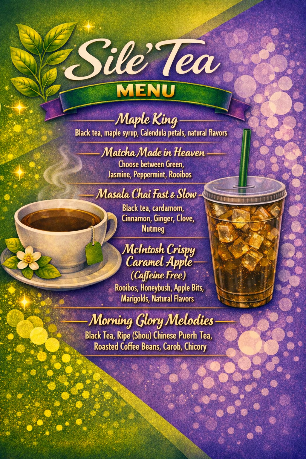 Sile Tea Room Menu in Graham NC