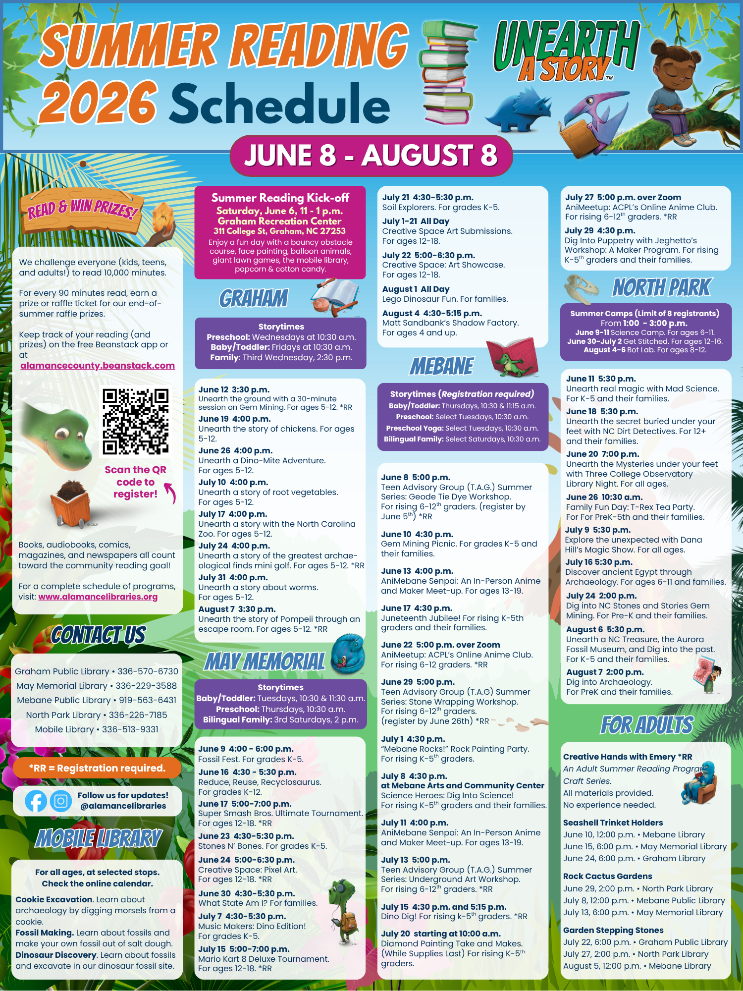 Summer Reading Program 2026 Events Schedule Image